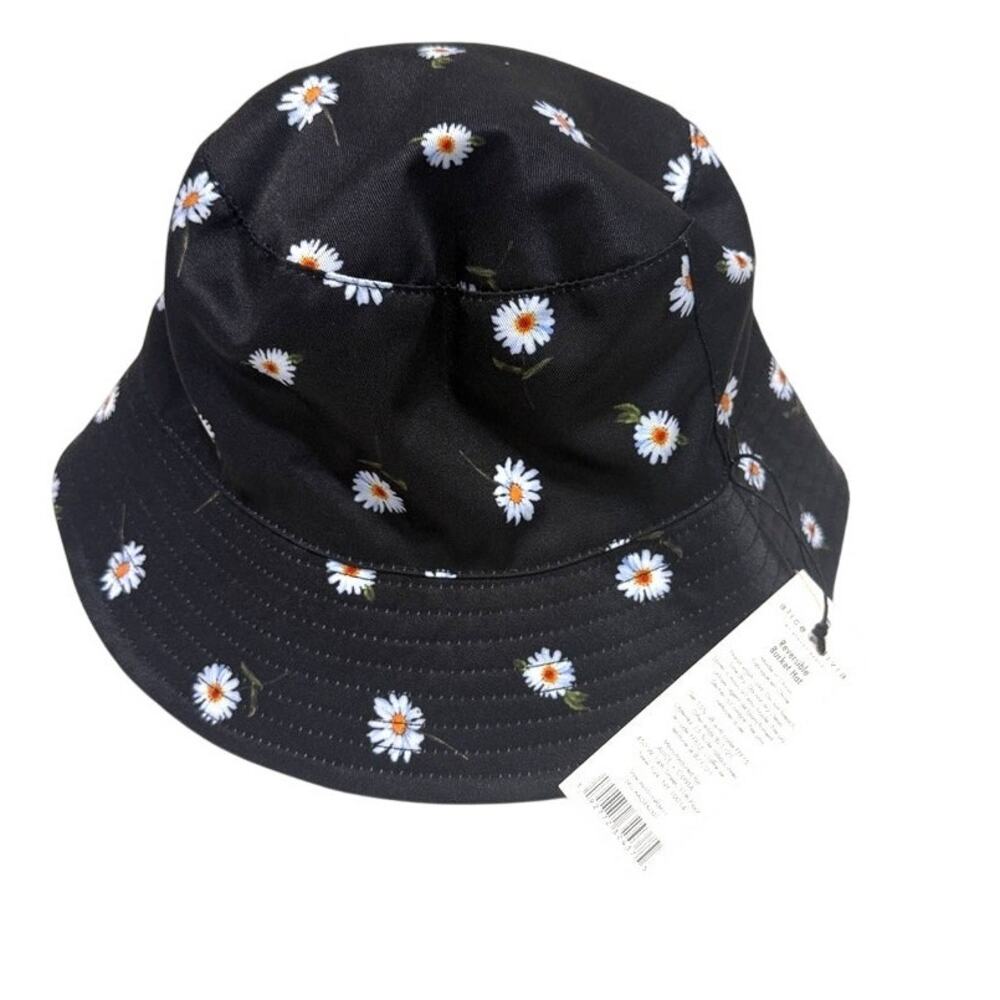new adult Alice + Olivia one size reversible daisy bucket hat A3 3074